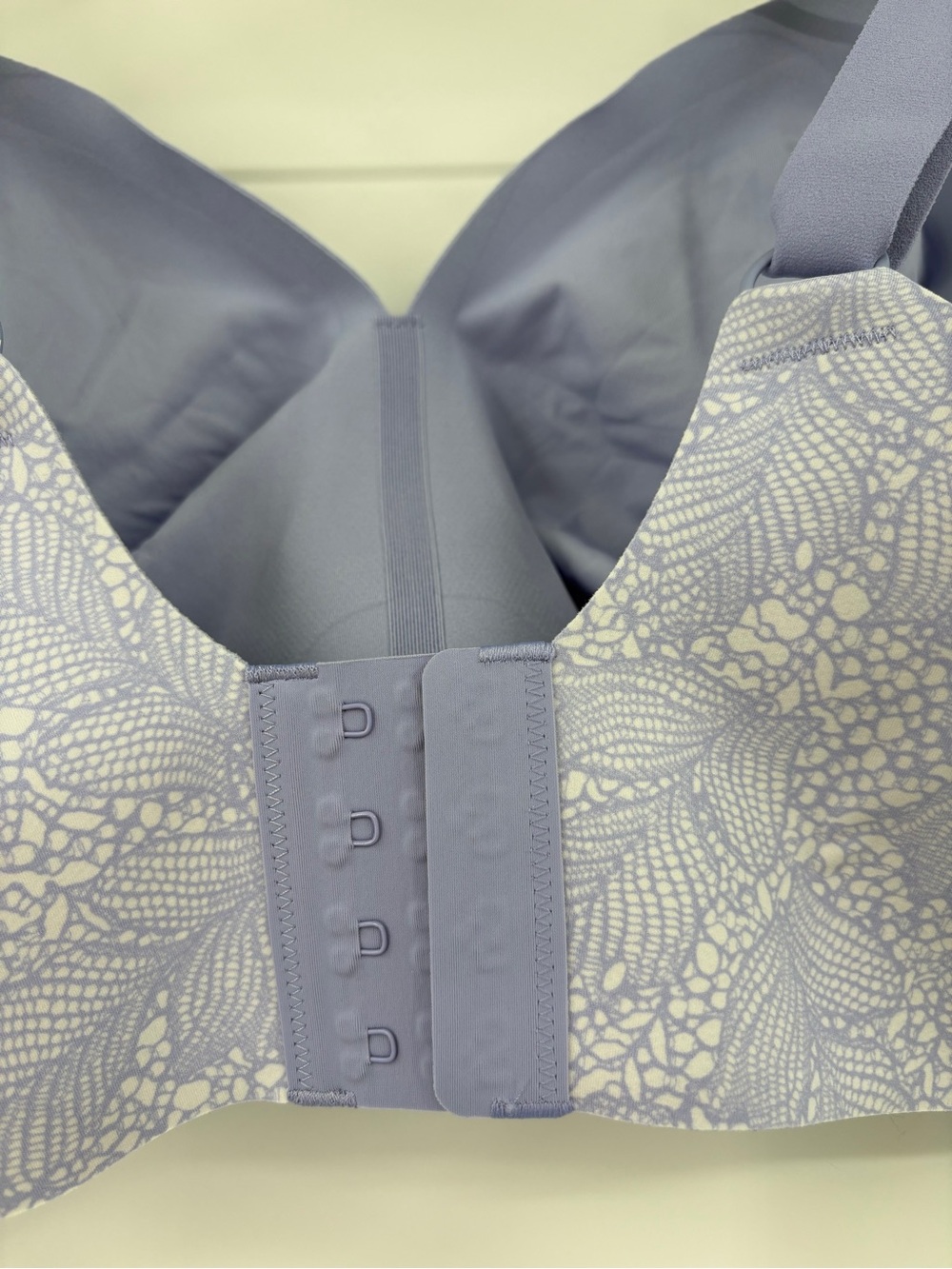 Evelyn & Bobbie Beyond Adjustable Wireless Bra Moonstone Lace Blue Purple XL - Picture 9 of 14